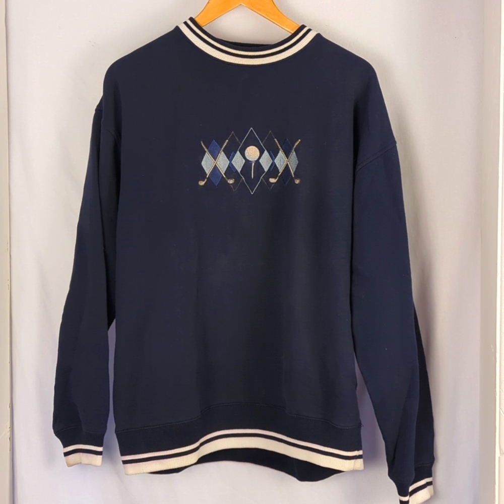 FAIRWAY OUTFITTERS Adult Oversized Blue Embroidered Golf Sweatshirt
